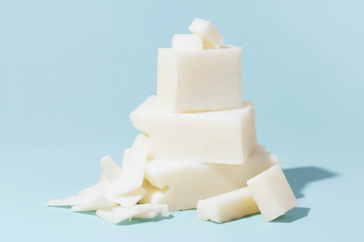 soy wax blocks stacked